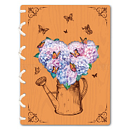 Wooden Commemorative Cards Book, Rectangle, Butterfly, 180~200x130~150x3mm(WOOD-WH0045-02)