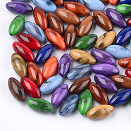 Acrylic Beads, Imitation Gemstone Style, Oval, Mixed Color, 20.5x9.5mm, Hole: 1.6mm, about 455pcs/500g(OACR-S029-013)