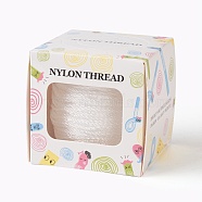 Nylon Thread, White, 1.0mm, about 49.21 yards(45m)/roll(NWIR-JP0014-1.0mm-800)