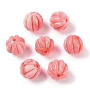 Synthetic Shell Dyed Beads, Pumpkin Beads, Light Coral, 11.5x12mm, Hole: 1.6mm(SHEL-H005-31)