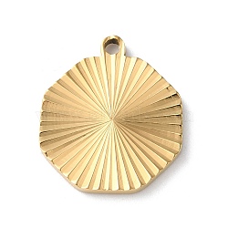 Ion Plating(IP) 304 Stainless Steel Pendants, Octagon Charm, Golden, 20x17.5x1.9mm, Hole: 1.6mm(STAS-D025-08G)