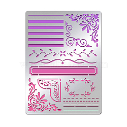 Custom Stainless Steel Cutting Dies Stencils, for DIY Scrapbooking/Photo Album, Decorative Embossing, Matte Stainless Steel Color, Rectangle Pattern, 19x14cm(DIY-WH0289-024)