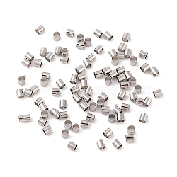 Column Brass Beads, Long-Lasting Plated, Platinum, 3x3mm, Hole: 2.5mm(KK-G509-01D-P)