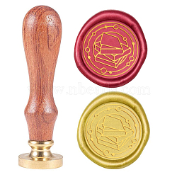 Wax Seal Stamp Set, Sealing Wax Stamp Solid Brass Head,  Wood Handle Retro Brass Stamp Kit Removable, for Envelopes Invitations, Gift Card, Book Pattern, 83x22mm, Head: 7.5mm, Stamps: 25x14.5mm(AJEW-WH0131-435)
