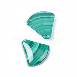 Natural Malachite Pendants, Fan, 25x25x5~5.5mm, Hole: 1mm(G-E557-18)