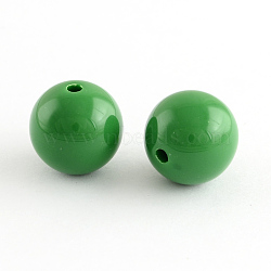 Chunky Bubblegum Round Acrylic Beads, Green, 8mm, Hole: 1.5mm, about 1700pcs/500g(SACR-S044-8mm-21)