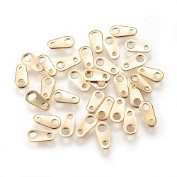 304 Stainless Steel Chain Tabs, Chain Extender Connectors, Teardrop, Golden, 8x4x0.5mm, Hole: 1~1.8mm(X-STAS-E447-01G)
