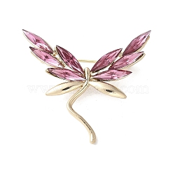 Dragonfly Alloy Rhinestone Brooches for Backpack Clothes, Tangerine, 43x47mm(JEWB-M067-05A-G)