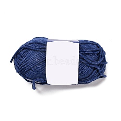 Milk Cotton Knitting Acrylic Fiber Yarn, 5-Ply Crochet Yarn, Punch Needle Yarn, Prussian Blue, 2mm(YCOR-NH0001-02G)