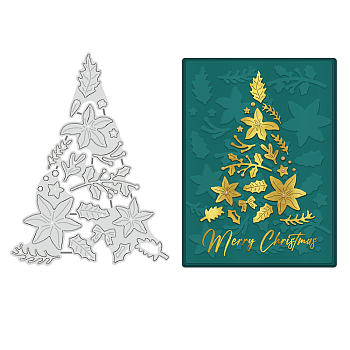 Christmas Theme Carbon Steel Cutting Dies Stencils, for DIY Scrapbooking, Photo Album, Decorative Embossing Paper Card, Stainless Steel Color, Christmas Tree, 143x107x0.8mm