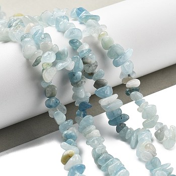 Natural Aquamarine Chip Beads Strands, 5~8x5~8mm, Hole: 1mm, about 32 inch