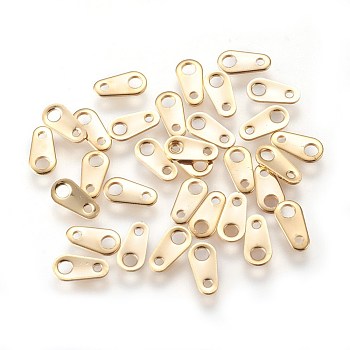 304 Stainless Steel Chain Tabs, Chain Extender Connectors, Teardrop, Golden, 8x4x0.5mm, Hole: 1~1.8mm