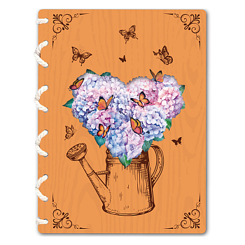 Wooden Commemorative Cards Book, Rectangle, Butterfly, 180~200x130~150x3mm
