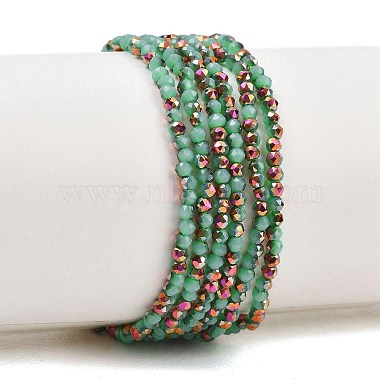 Electroplate Glass Beads Stradns(EGLA-H114-01O)-1