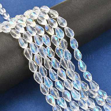 Chapelets de perles en verre galvanoplastique(EGLA-E010-8x12mm-AB01)-4
