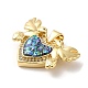 Rack Plating Brass Micro Pave Cubic Zirconia with Synthetic Opal Pendants(KK-D088-24G)-3