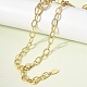 Brass Textured Rind Link Chain Necklaces(NJEW-L013-06G)-1
