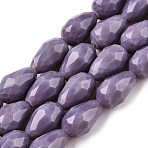 Opaque Solid Color Beads Strands, Faceted, Teardrop, Rosy Brown, 15x10mm, Hole: 1.6mm, about 46~48pcs/strand, 27.95 inch(71cm)(X-EGLA-N013-P10mm-D09)