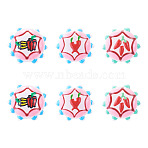 6Pcs 3 Styles Baking Paint Glass Enamel Beads, Flat Round, Bumpy, Mixed Color, Mixed Shapes, 19x19.5x8.5mm, Hole: 1.2mm, 2pcs/style (LAMP-TA0002-49)