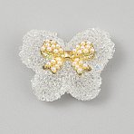 Opaque Acrylic Beads and Alloy Bowknot, Butterfly, Imitation Candy, Clear, 25x33x11mm(SACR-TAC0014-001A)