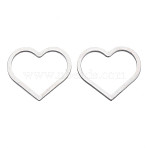 Non-Tarnish 304 Stainless Steel Linking Rings, Heart, Stainless Steel Color, 22.5x25x1mm(STAS-N095-050B-01)