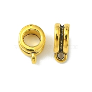 Tibetan Style Alloy Hangers, Bail Beads, Lead Free and Cadmium Free, Flat Round, Antique Golden, 11x8x4mm, Hole: 2mm(EBP006Y-AG-RS)