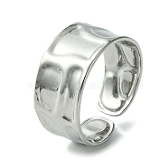 304 Stainless Steel Open Cuff Ring, Stainless Steel Color, US Size 6 3/4(17.1mm)(RJEW-L110-019P)