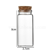 Glass Bottle, with Cork Plug, Wishing Bottle, Column, Clear, 3.7x8cm, Capacity: 60ml(2.03fl. oz)(CON-WH0085-72E)