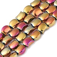Electroplate Glass Beads Strands, Full Plated, Cat Shape, Gold, 8x10x5mm, Hole: 1mm, about 65pcs/strand, 24.41''(62cm)(EGLA-Q128-09A-FP01)