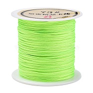 Nylon Chinese Knot Cord, Nylon Jewelry Cord for Jewelry Making, Lawn Green, 0.6mm, 40m/Roll(NWIR-C003-01B-17)