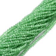 Cat Eye Beads Strands, Round, Faceted, Medium Sea Green, 3mm, Hole: 0.2mm, 14.17 inch(36cm), 122pcs/strand(CE-I005-B4)