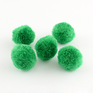 DIY Doll Craft Pom Pom Yarn Pom Pom Balls, Green, 15mm, about 1000pcs/bag(AJEW-S006-15mm-13)