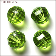 Imitation Austrian Crystal Beads, Grade AAA, Faceted, Round, Yellow Green, 10mm, Hole: 0.9~1mm(SWAR-F079-10mm-17)