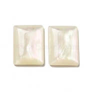 Resin Cabochons, Pearlized, Imitation Cat Eye, Rectangle, Seashell Color, 24x18x5mm(CRES-D003-04B)