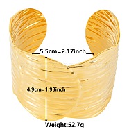 European and American Style 304 Stainless Steel Cuff Bangles for Women, Real 18K Gold Plated(OR8331-2)