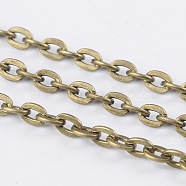 Iron Cable Chains, Unwelded, with Spool, Flat Oval, Cadmium Free & Nickel Free & Lead Free, Antique Bronze, 3x2x0.5mm, about 328.08 Feet(100m)/roll(CH-0.5PYSZ-AB)