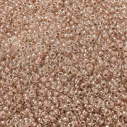 MIYUKI Round Rocailles Beads, Japanese Seed Beads, 8/0, (RRHB279) Light Blush Lined Crystal, 3mm, Hole: 1.1mm, about 422~455pcs/10g(X-SEED-G008-RRHB279)