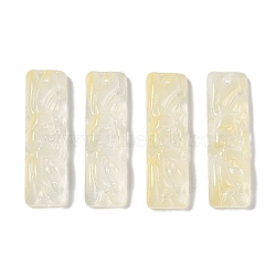 Baking Paint Glass Pendants, Rectangle, Light Yellow, 30x9x5.5mm, Hole: 1mm(GLAA-S202-16K)