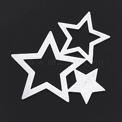 Aluminium Pendants, Laser Cut Pendants, Star, Silver Color Plated, 42.5x43x1mm(ALUM-T001-102S)