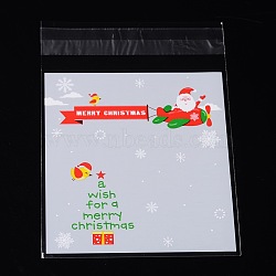 Rectangle OPP Cellophane Bags for Christmas, Gainsboro, 14x9.9cm, Unilateral Thickness: 0.035mm, Inner Measure: 11x9.9cm, about 95~100pcs/bag(OPC-L001-28)