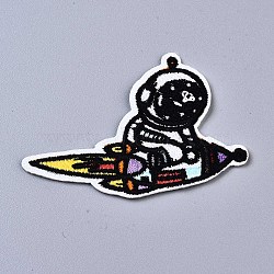 Spaceman Appliques, Computerized Embroidery Cloth Iron on/Sew on Patches, Costume Accessories, Colorful, 45.5x68x1.5mm(DIY-S041-084)