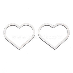 Non-Tarnish 304 Stainless Steel Linking Rings, Heart, Stainless Steel Color, 22.5x25x1mm(STAS-N095-050B-01)