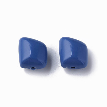 Opaque Acrylic Beads, Polygon, Royal Blue, 17.5x15.5x11mm, Hole: 2mm, about 230pcs/500g