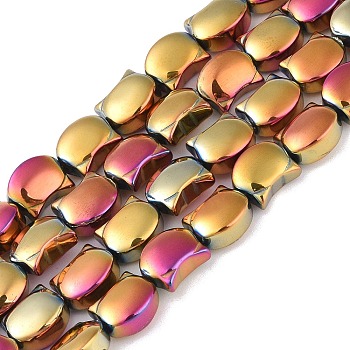 Electroplate Glass Beads Strands, Full Plated, Cat Shape, Gold, 8x10x5mm, Hole: 1mm, about 65pcs/strand, 24.41''(62cm)