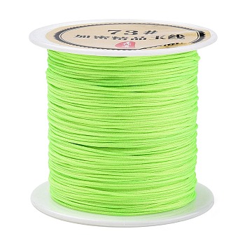 Nylon Chinese Knot Cord, Nylon Jewelry Cord for Jewelry Making, Lawn Green, 0.6mm, 40m/Roll