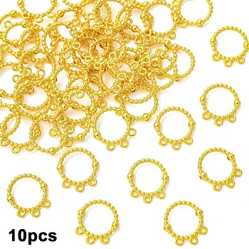 50Pcs Alloy Bead Frame, Flat Round, Golden, 17.8x16x3mm, Hole: 1.4mm & 1.5mm