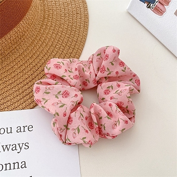 Cloth Hair Ties, Light Coral, 100mm