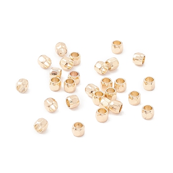 Brass Beads, Long-Lasting Plated, Rondelle, Light Gold, 2x2mm, Hole: 1.6mm