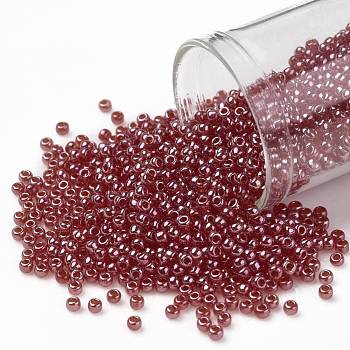 TOHO Round Seed Beads, Japanese Seed Beads, (109B) Siam Ruby Transparent Luster, 11/0, 2.2mm, Hole: 0.8mm, about 1110pcs/bottle, 10g/bottle