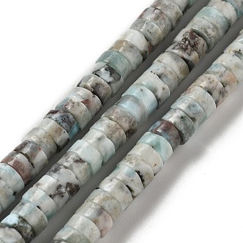 Natural Larimar Beads Strands, Disc, Heishi Beads, 6.5~7x3~3.5mm, Hole: 0.9mm, about 122pcs/strand, 15.55''(39.5cm)